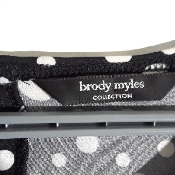 Brody Myles Collection Polka Dot Peplum Top Ladies 1X - Picture 4 of 5